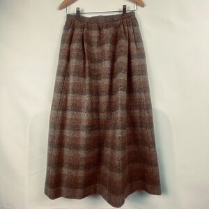 Ellen Tracy vintage brown pleated midi skirt